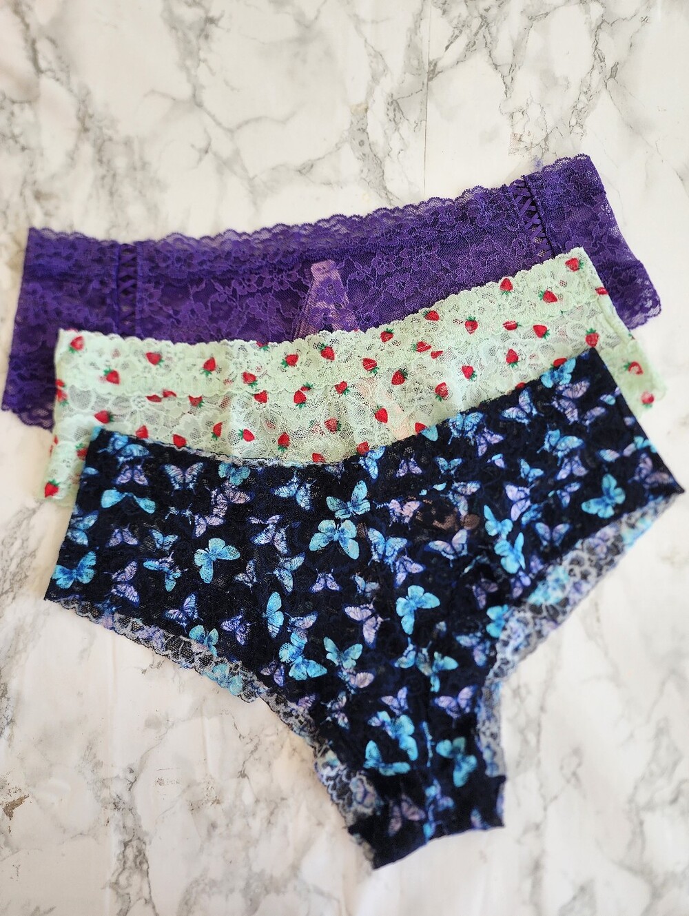 3 Victoria's Secret Very Sexy Lace Cheeky Panty XL